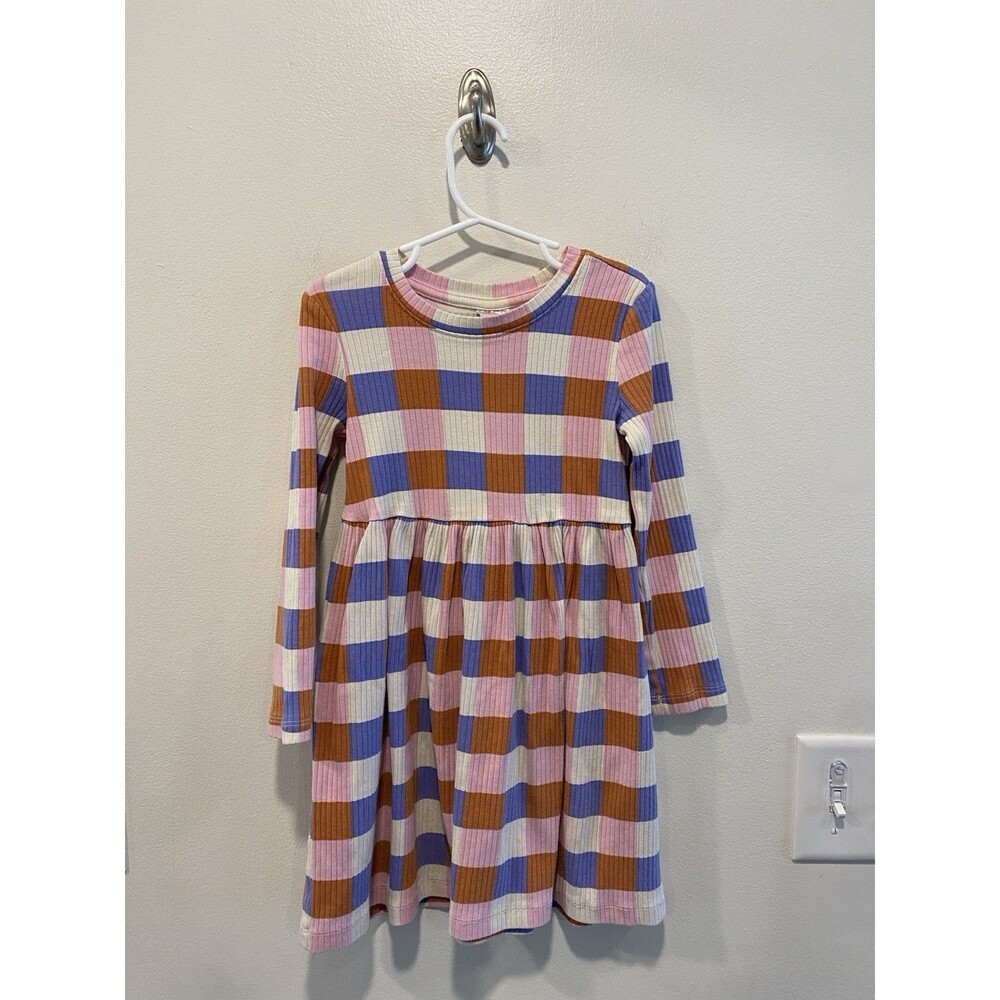Hanna Andersson Girls Long Sleeve plaid Dress Size 110 US 5